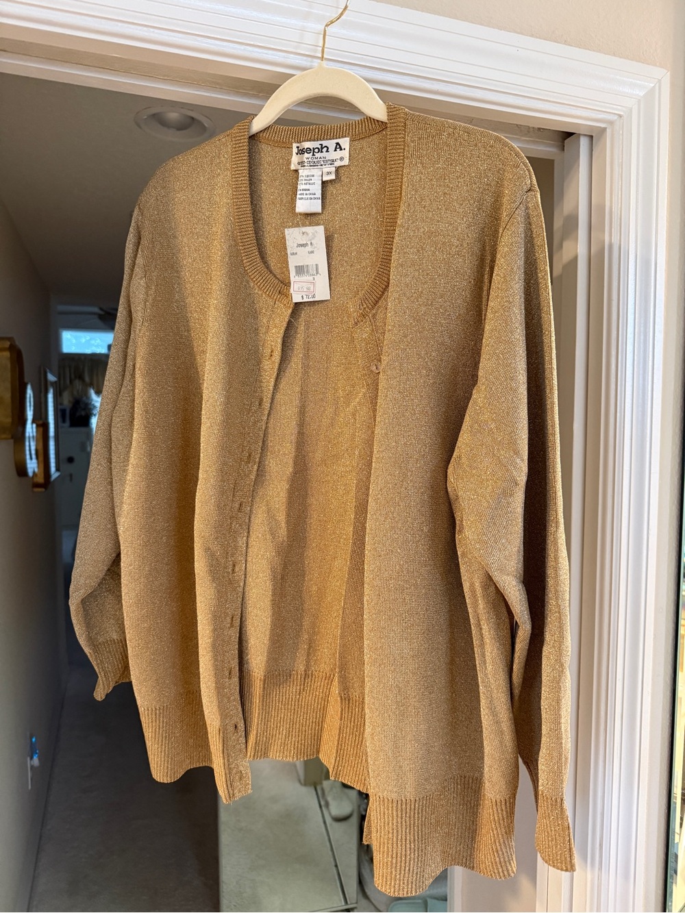 Joseph Women's Metallic Tan Cardigan Jacket